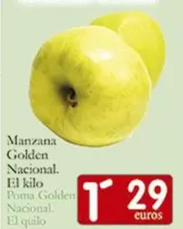 Oferta de Manzana Golden Nacional por 1,29€ en Supermercados Bip Bip