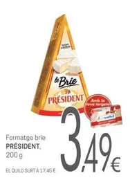 Oferta de Président - Formatge Brie por 3,49€ en Valvi Supermercats