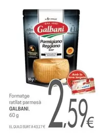 Oferta de Galbani - Formatge Ratllat Parmesà por 2,59€ en Valvi Supermercats