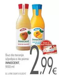 Oferta de Innocent - Suc De Taronja S/Polpa O De Poma por 2,99€ en Valvi Supermercats