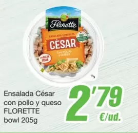 Oferta de Florette - Ensalada Cesar Con Pollo Y Queso Bowl por 2,79€ en SPAR Fragadis