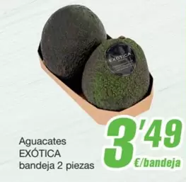 Oferta de Exótica - Aguacates Bandeja 2 Piezas por 3,49€ en SPAR Fragadis