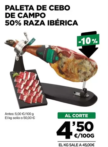 Oferta de Paleta De Cebo De Campo 50% Raza Ibérica  por 4,5€ en Ahorramas