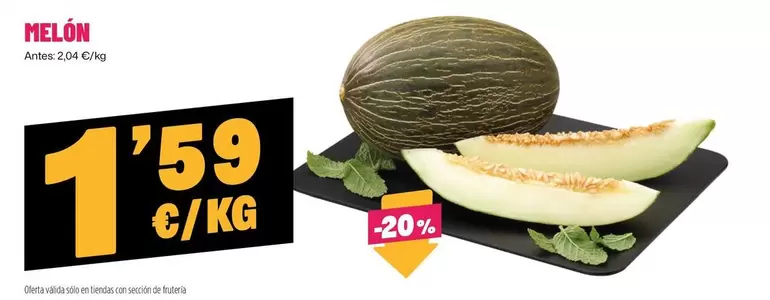 Oferta de Melón por 1,59€ en Ahorramas