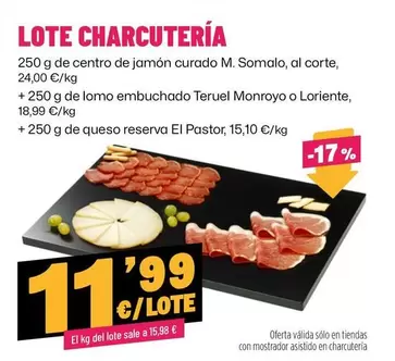 Oferta de Lote Charcutería por 11,99€ en Ahorramas