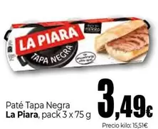 Oferta de La Piara - Paté Tapa Negra por 3,49€ en UDACO