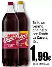 Oferta de La Casera - Tinto De Verano Original O Con Limon por 1,99€ en UDACO