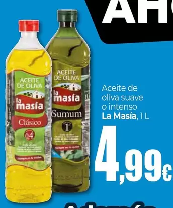 Oferta de La Masía - Aceite De Oliva Suave O Intenso por 4,99€ en Unide Supermercados