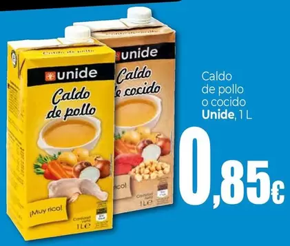 Oferta de Unide - Caldo De Pollo O Cocido por 0,85€ en Unide Supermercados