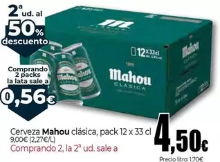 Oferta de Mahou - Cerveza Clasica por 4,5€ en Unide Supermercados