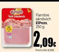 Oferta de Elpozo - Fiambre Sandwich por 2,09€ en Unide Market