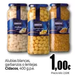 Oferta de Cidacos - Alubias Blancas Garbanzos O Lentejas por 1€ en Unide Market