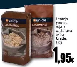 Oferta de Unide - Lentejas Pardina Roja O Castellana Extra por 1,95€ en Unide Market