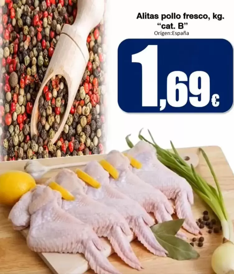 Oferta de Alitas Pollo Fresco por 1,69€ en Super Alcoop