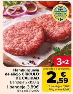 Oferta de Círculo De Calidad - Hamburguesa  De Anojo  en Carrefour