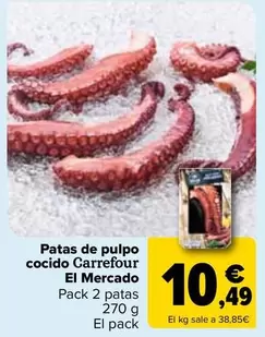 Oferta de Carrefour - Patas De Pulpo Cocido El Mercado por 10,49€ en Carrefour