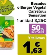 Oferta de Carrefour - Bocados  O Burger Vegetal  Sensation en Carrefour