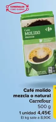 Oferta de Carrefour - Cafe Molido Mezcla O Natural en Carrefour