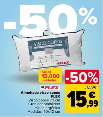 Oferta de Flex - Almohada Visco Copos  por 15,99€ en Carrefour