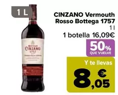 Oferta de Cinzano - Vermouth Rosso Bottega 1757 en Carrefour