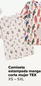 Oferta de Tex - Camiseta Estampada Manga Corta Mujer  por 5,99€ en Carrefour