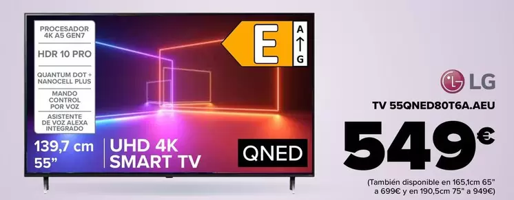 Oferta de LG - Tv 55qned80t6a.aeu por 549€ en Carrefour