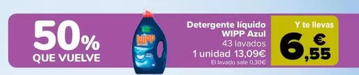 Oferta de Wipp - Detergente Liquido Azul en Carrefour