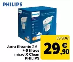 Oferta de Philips - Jarra Filtrante + 6 Filtros Micro X Clean  por 29,9€ en Carrefour