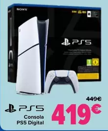 Oferta de Consola PS5 Digital por 419€ en Carrefour