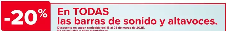 Oferta de En Todas Las Barras De Sonido Y Altavoces en Carrefour