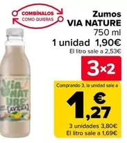 Oferta de Via Nature - Zumos en Carrefour