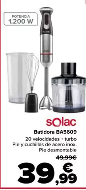 Oferta de Solac - Batidora BA5609 por 39,99€ en Carrefour