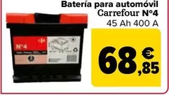 Oferta de Carrefour  - Bateri­a Para Automovil N°4 por 68,85€ en Carrefour