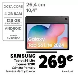 Oferta de Samsung - Tablet S6 Lite Exynos 1280 por 269€ en Carrefour