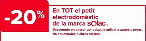 Oferta de Solac - En Todo El Pequeno Electrodomostico De La Marca  en Carrefour