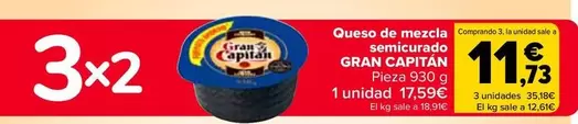 Oferta de Gran Capitán - Queso De Mezcla Semicurado   en Carrefour