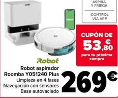 Oferta de Irobot - Robot Aspirador Roomba Y051240 Plus por 269€ en Carrefour