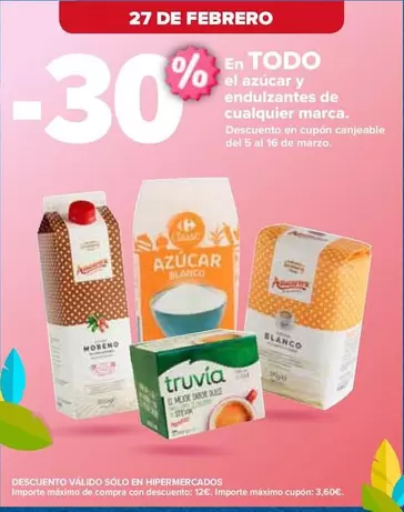 Oferta de Azúcar Y Endulzantes De Cualquier Marca en Carrefour