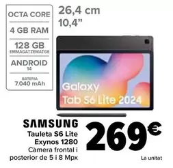 Oferta de Samsung - Tablet S6 Lite Exynos 1280 por 269€ en Carrefour