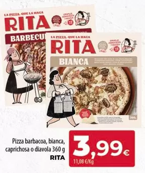 Oferta de Rita - Pizza Barbacoa, Bianca, Caprichosa O Diavola por 3,99€ en SPAR Lanzarote