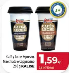 Oferta de Kalise - Café Y Leche Espresso por 1,59€ en Spar Tenerife