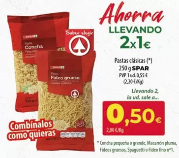 Oferta de Spar - Pastas Clasicas por 0,5€ en Spar Tenerife