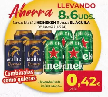 Oferta de Heineken/El Águila - Cerveza por 0,42€ en Spar Tenerife