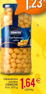 Oferta de Cidacos - Garavanzos Cocidos por 1,64€ en Plenus Supermercados