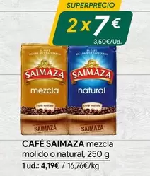 Oferta de Saimaza - Cafe Mezcla Molido O Natural por 4,19€ en minymas