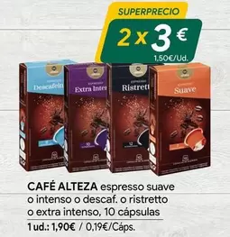 Oferta de Alteza - Cafe Espresso Suave O Intenso O Ristretto O Extra Intenso por 1,9€ en minymas