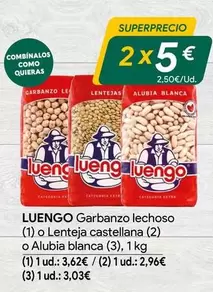 Oferta de Luengo - Garbanzo Lechoso O Lentejas Castellana O Alubia Blanca por 3,03€ en minymas