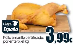 Oferta de Pollo Amarillo Certificado por 3,99€ en Unide Supermercados