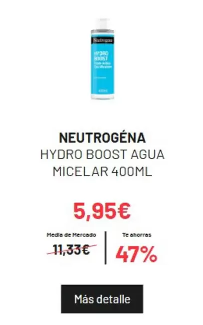 Oferta de Neutrogena - Hydro Boost Agua Micelar por 5,95€ en PrimaPrix