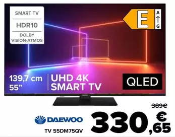 Oferta de Daewoo - Tv 55dm75qv por 330,65€ en Carrefour